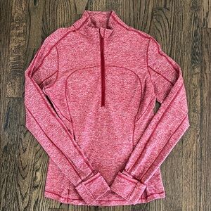 Lululemon Red Fitted Long Sleeve Zip Up